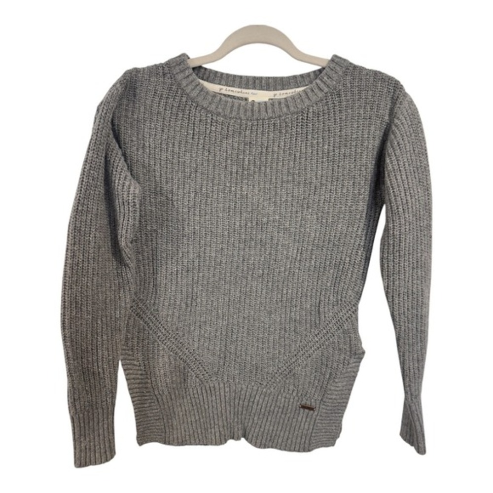 TOMS for Target Grey Ribbed‎ Knit Crewneck Sweater Side Slits Size Small S